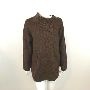 Style & Co Brown Button Trim Tunic Sweater 1X